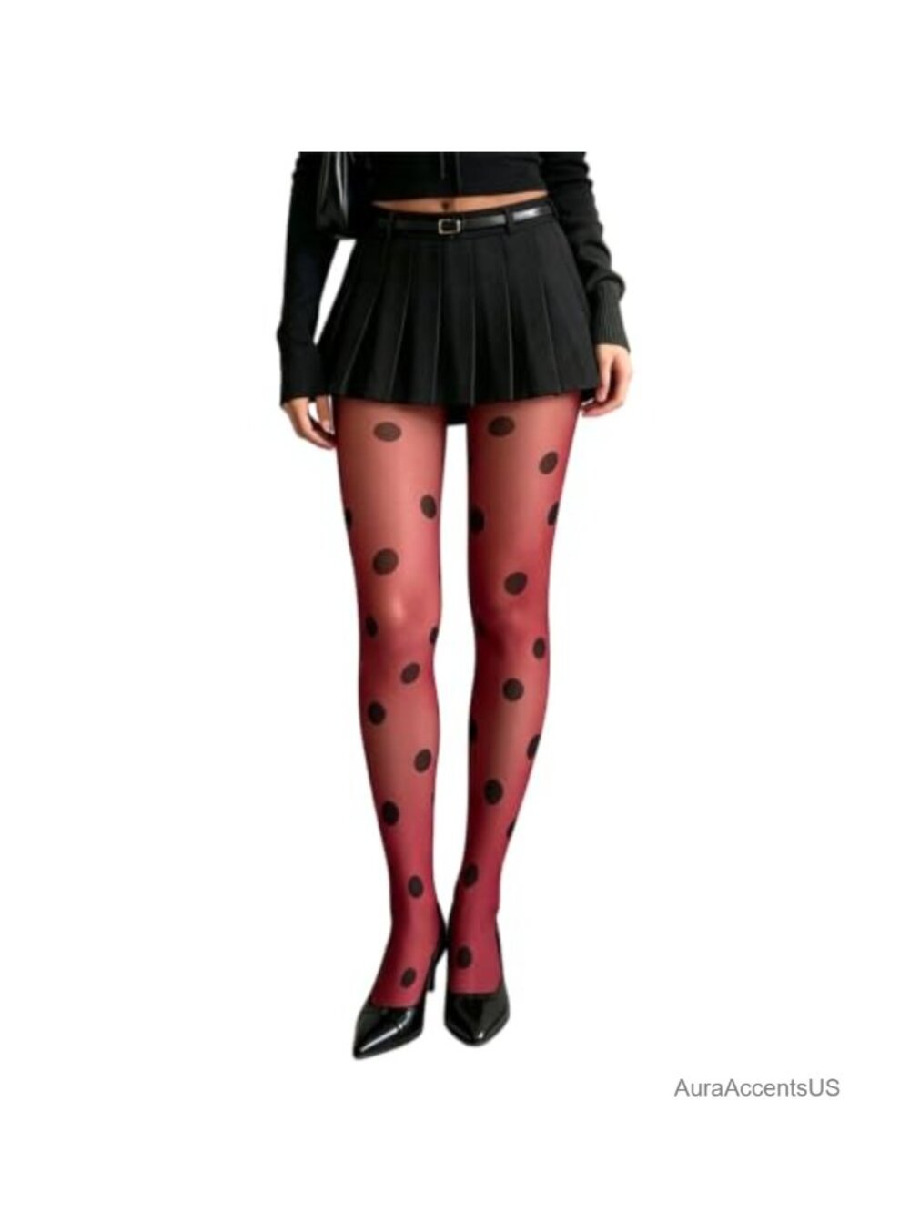 Y2K Polka Dot Sheer Tights Women Stretchy Patterned Pantyhose